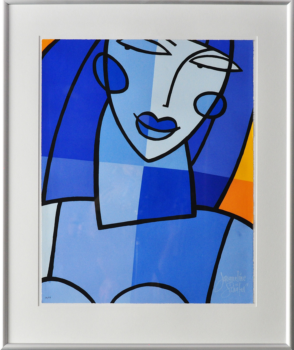 Jacqueline Schafer + Vrouw in blauw